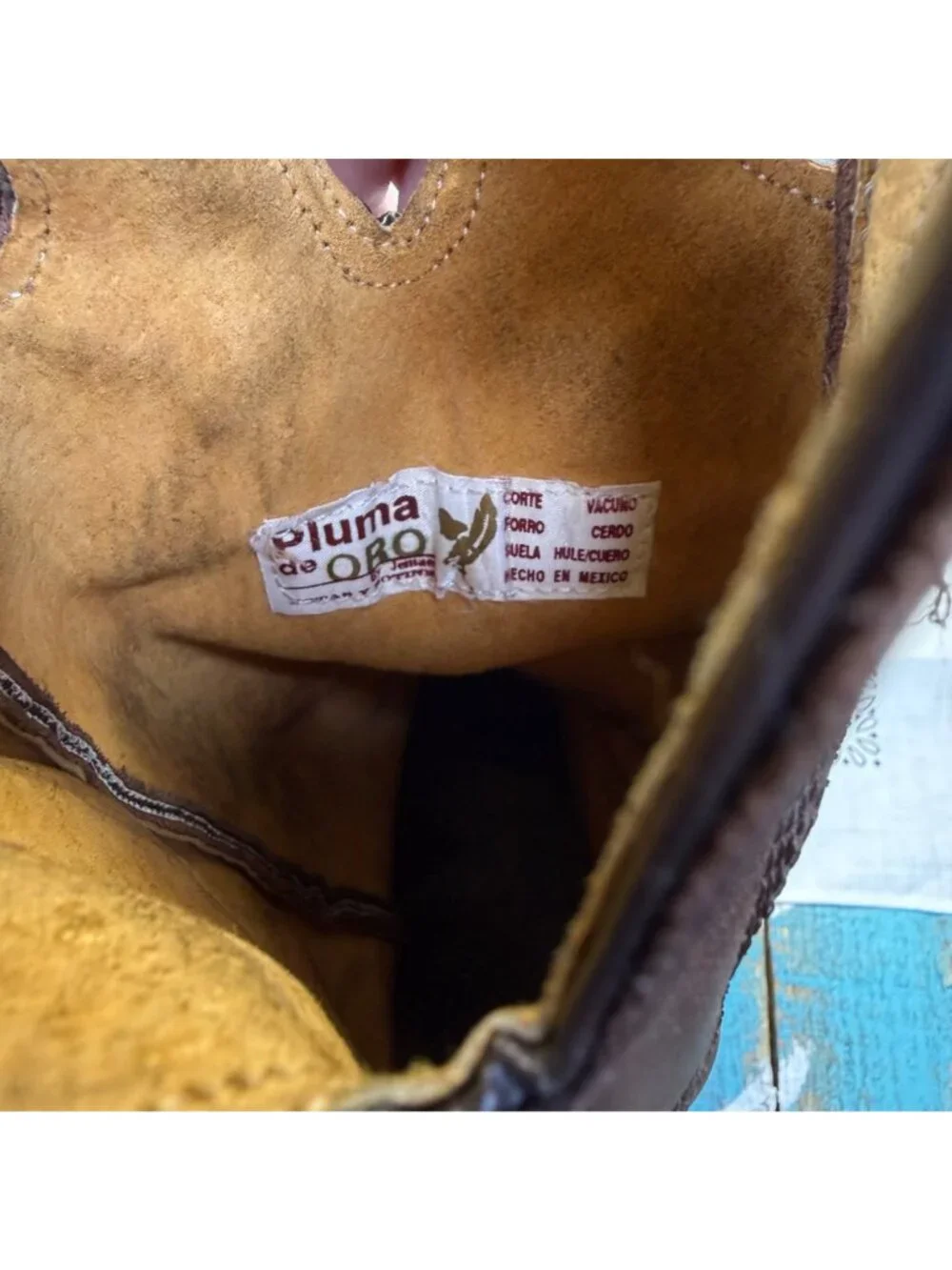 Pluma De Oro Square Toe Kids Sz 3 Handmade Cowboy Boots Leather Stitched/Mexico